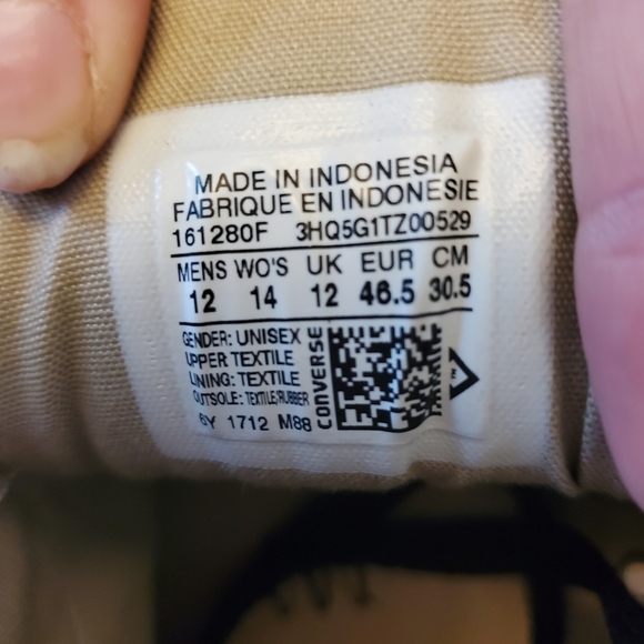 SOLD Converse All Star khaki beige padded high top sneakers size 12 men - Picture 11 of 12